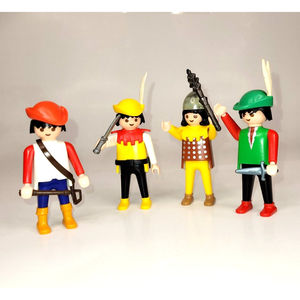 Vintage 1993 Playmobil GEOBRA Medieval Lot Of 4 Figures with Weapons Knight